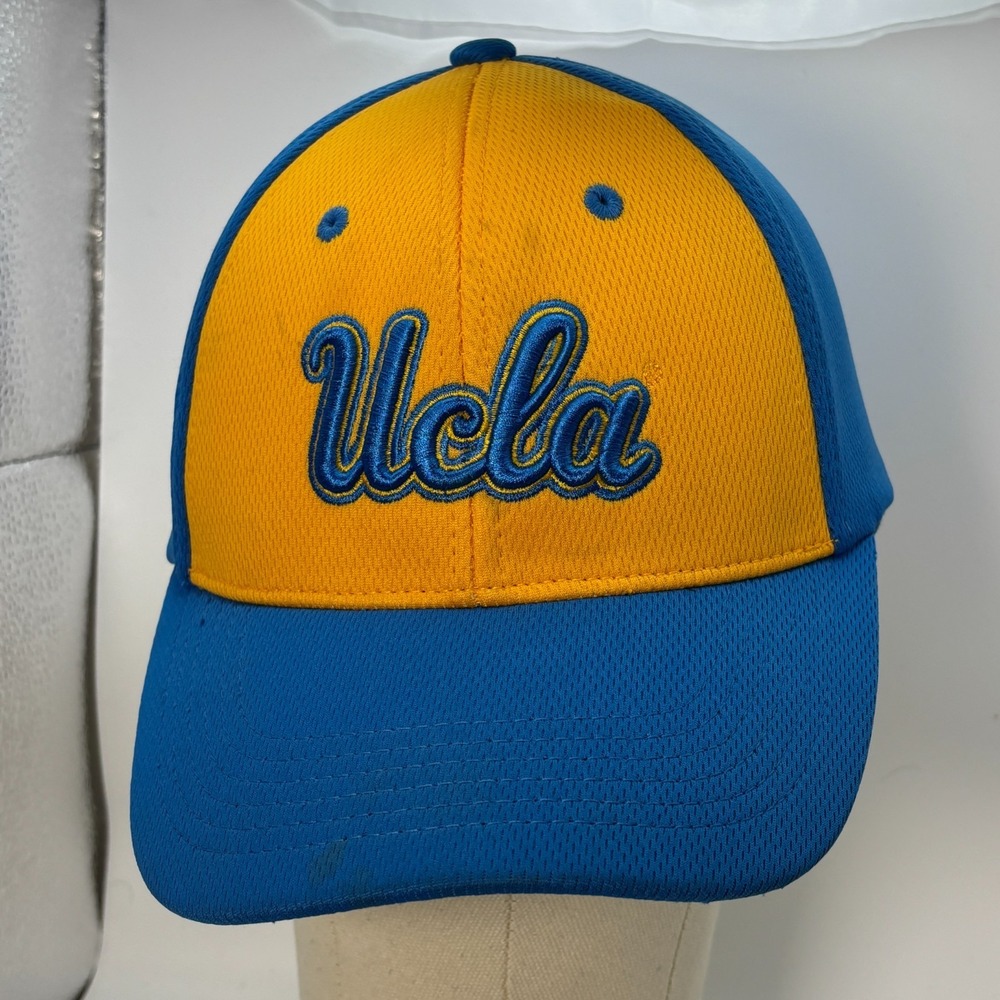 UCLA Bruins Hat Blue Gold Script‎ Logo Adjustable Mesh Cap Collegiate Headwear